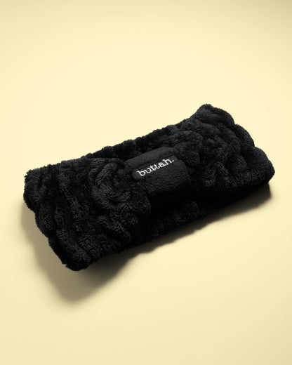 Black Velour Spa Headband 1